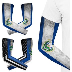 Flag Cooling Arm Sleeves Cover Uv Sun Protection Arm Sun Sleeves for Men Women Running Golf Cycling 2 Pair