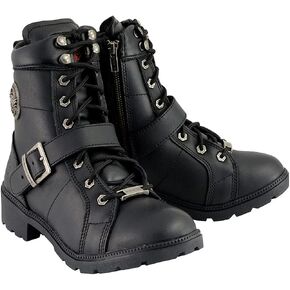 Milwaukee Leather Women's Premium Leather Lace-Up Motorcycle Rider Boots Collection | MBL