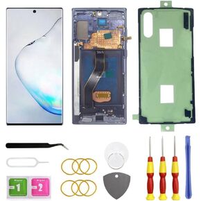 AMOLED For Samsung Galaxy Note 10 Plus LCD Screen Replacement with Frame Note 10+ 5G Display Screen Touch Digitizer Assembly Toolkit N975F N975U Black
