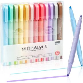 YOOUSOO 10Pcs Erasable Highlighters, Double Head Smooth Writing Highlighters Assorted Colors Chisel Tip Highlighter Markers