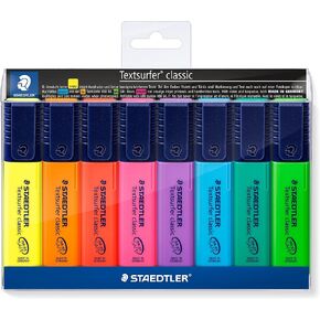 STAEDTLER Textsurfer Classic 364 Highlighter - Assorted Colours, Pack of 8
