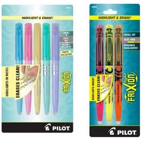 Pilot Frixion Light Pastel Highlighter with Erasable Ink, Chisel Tip, 5 pack (46543) 3 pack (46507)
