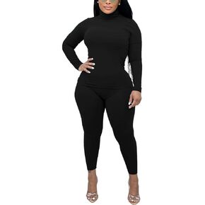 Nimsruc 2 Piece Outfits for Women Casual Bodycon Sweat Suits Turtleneck Long Sleeve Tracksuit Lounge Jogger Set