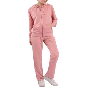 Tracksuits for Women Sweatsuits Sets 2 Piece Outfits Long Sleeve Zip Up Hoodied Sweatshirts and Sweatpants Sports Athletic Workout Jogging Suits(Pink, L)
