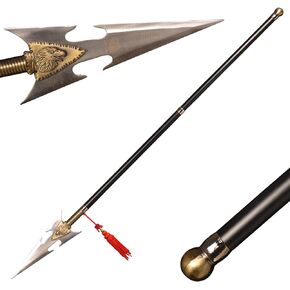 SV Hand-Built Warrior Spear Traditional Chinese Weapon Old Weapon Metal 56.3 inches, Suitable for Display or Collection