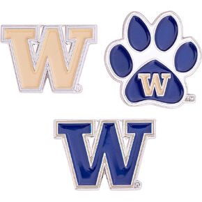 جامعة واشنطن دبابيس التلبيب 3 حزمة U من W UW Huskies Huskies شعار هاسكي المينا مصنوعة من المعدن (مجموعة دبابيس)