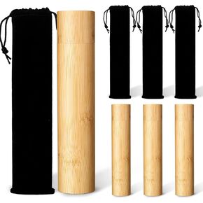 8 Pcs Bamboo Scattering Cremation Small Urns for Ashes Funeral Urn Tube Scattering Urn Mini Urn Keepsake Urn Human Ashes Caskets Spreading Urns and Black Drawstring Bag for Human PET Ashes