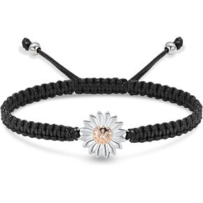 shajwo Sunflower Cremation Urn Bracelet for Ashes for Women Girls Adjustable Cremation Jewelry Braided Rope Memorial Bracelet