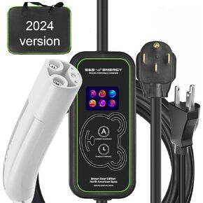 [WiFi] Level 1 & 2 J1772 Electric Vehicle Charger 20’, 40A, WiFi Control, Standard Outlet120VAC Compatible, Works with All EVs Except Tesla NEMA 14-50 Plug, Wireless Smart Features, App Monitoring