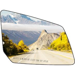 Driver Left Side Heated Mirror Glass Replacement for 2007-2016 GMC Acadia Saturn Outlook Chevrolet Traverse, Convex Mirror Glass with Rear Holder Replaces 15951926 33223 25990002 GM1324124