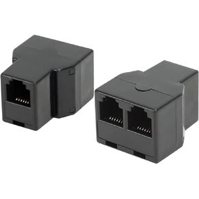 3Female Telephone Splitter Adapter Cable,Telephone Landline Cable Connector and Separator (RJ12 6P6C-2 Pack)