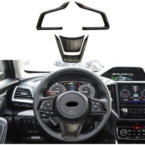 4PCS ABS Carbon Fiber Steering Wheel Panel Frame Trim Cover for Subaru Forester Ascent SUV 2019-2024,for Impreza 2017-2024,for Legacy/Outback 2018-2024,for Crosstrek 2018-2024