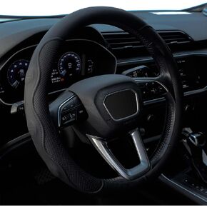 Car Steering Wheel Cover,14.5-15 Inch Universal Microfiber Leather Covers,Anti-Slip Breathable Steering Wheel Cover,Black in Saudi Arabia