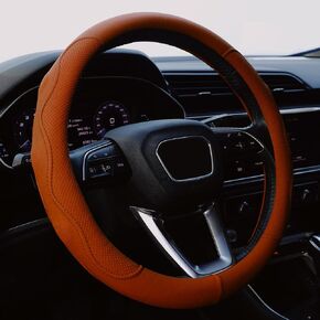 Car Steering Wheel Cover,14.5-15 Inch Universal Microfiber Leather Covers,Anti-Slip Breathable Steering Wheel Cover,Black