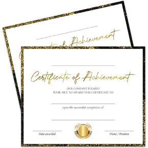 25 Gold Certificate of Completion, Training Certificate, Certificate of Completion, Course Completion Certificate Certificate of Achievement Awards and Certificates for School 8x10 Inches