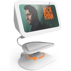 Charging Stand for Echo Show 5 (3rd Gen) - Adjustable Stand with 2 USB Charging Port (USB-C & USB) for Charge Cellphone or Earbuds, Tilt and Swivel Magnetic Table Holder (Black)