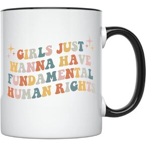 YouNique Designs Pro Roe 1973 Mug for Women, 11 Ounces, Girls Just Wanna Have Fundamental Rights Cup, My Choice, Roe Versus Wade, Row Vs Wad, Women Empowerment Coffee Mug, Feminist Cup (Black Handle)
