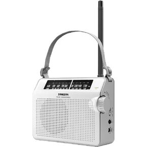 Sangean PR-D6WH AM/FM Compact Analog Portable Radio , White