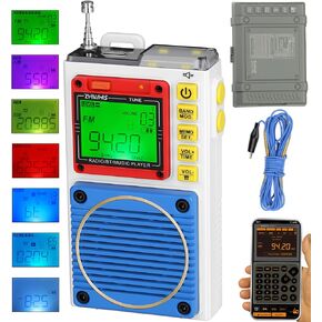 ZHIWHIS Shortwave Radio, Portable Weather Radios with 7 Backlight Colors and APP Control, AM FM VHF SW WB Receiver with Bluetooth, Radio Recording, 6 EQ Modes Rechargeable Flashlight SOS Alarm ZWS-787