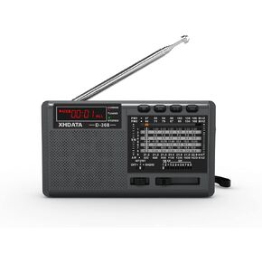 XHDATA D368 Shortwave AM FM 12 Band DSP Stereo Portable Radio MP3 Player Wireless BT Speaker with Rechargeable Battery Multimedia Speaker Support Micro SD Card USB Flash Drives (Black)