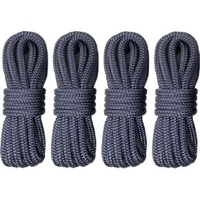 Rainier Supply Co. Boat Dock Lines & Rope -4pk 15ft x 3/8", Boat Ropes for Docking - Premium Double Braided Nylon Dock Rope - Mooring Line with 12" Eyelet - Boat Rope - Navy Blue