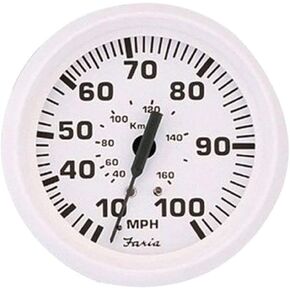 FARIA BEEDE 33113 Dress Speedometer (80 MPH) Pitot - 4, White