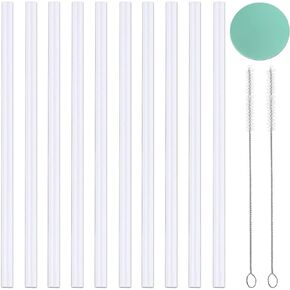 Greant 10 PCS Replacement Straws Compatible with Hydro Flask Wide Mouth Straw Lid with 2 Straw Brush, BPA Free Straws compatible with Hydroflask 32oz Straw, 0.31 in Plastic Straws