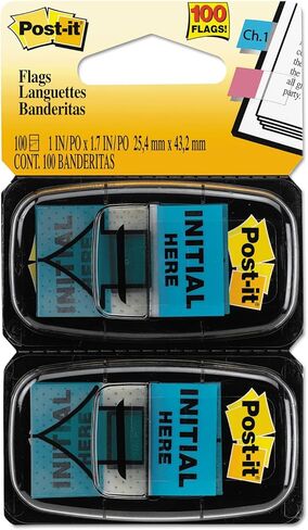 Post-it 680IH2 Initial Here Message Flags, 1-Inch x1-3/4-Inch, 100/PK, Blue in Saudi Arabia