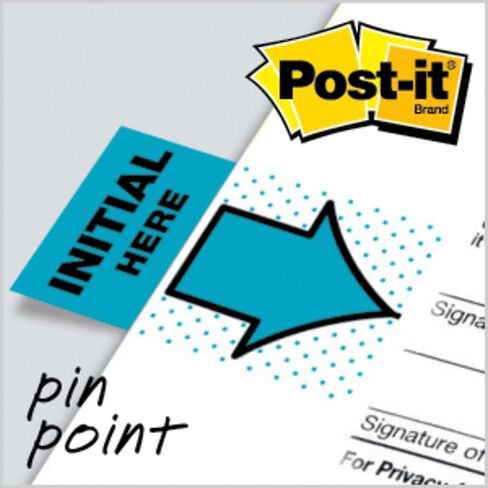 Post-it 680IH2 Initial Here Message Flags, 1-Inch x1-3/4-Inch, 100/PK, Blue in Saudi Arabia