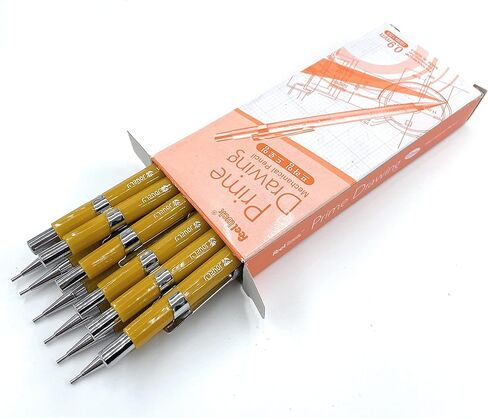 قلم رصاص ميكانيكي جيدو للصياغة 0.9 مم متوسط ​​النقطة HB #2 الرصاص مع طرف ممحاة أسطوانة صفراء لكتابة رسم الرسم. عبوة من 12 قلم رصاص in Kuwait