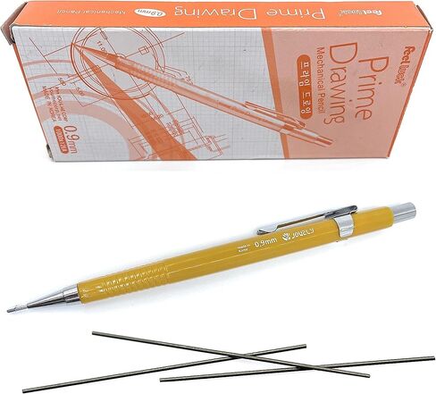 قلم رصاص ميكانيكي جيدو للصياغة 0.9 مم متوسط ​​النقطة HB #2 الرصاص مع طرف ممحاة أسطوانة صفراء لكتابة رسم الرسم. عبوة من 12 قلم رصاص in Kuwait