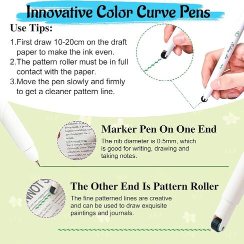8Pcs Colorful Highlighters Curve Pen - 8 Patterns, Assemblable, DIY Shapes, Suitable for Journaling, Scrapbooking, Greeting Cards, Note Taking, Drawing, Novelty Gift in Saudi Arabia