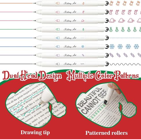 8Pcs Colorful Highlighters Curve Pen - 8 Patterns, Assemblable, DIY Shapes, Suitable for Journaling, Scrapbooking, Greeting Cards, Note Taking, Drawing, Novelty Gift in Saudi Arabia