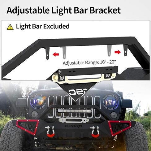 OEDRO Front Bumper Compatible with 2007-2018 Jeep Wrangler JK & Unlimited JKU (2/4 Doors), Full Width Off Road Bumper w/D-Rings & Winch Plate Mounting & Paintable Armor in Saudi Arabia