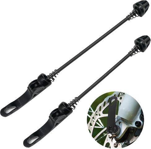 1 Pair Quick Release Bike Skewer, Bicycle Wheel Hub Front & Rear Skewers Quick Release Bicycle Axle Hollow Shaft Bicycle Axle Skewer for MTB Road Mountain Cycle Bike (Black) in Saudi Arabia