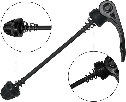 1 Pair Quick Release Bike Skewer, Bicycle Wheel Hub Front & Rear Skewers Quick Release Bicycle Axle Hollow Shaft Bicycle Axle Skewer for MTB Road Mountain Cycle Bike (Black) in Saudi Arabia