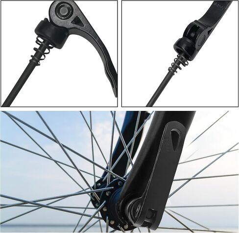 1 Pair Quick Release Bike Skewer, Bicycle Wheel Hub Front & Rear Skewers Quick Release Bicycle Axle Hollow Shaft Bicycle Axle Skewer for MTB Road Mountain Cycle Bike (Black) in Saudi Arabia