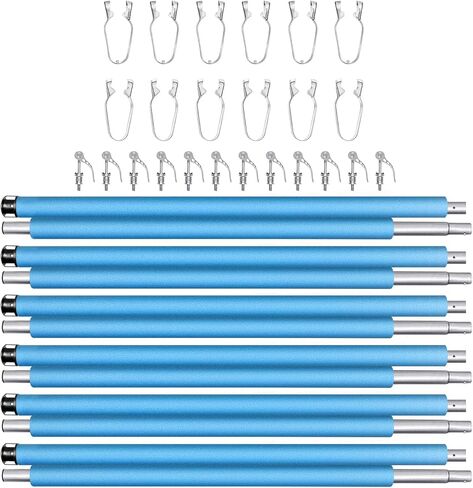 Trampoline Replacement Enclosure Poles with Enclosure Pole Connecters and Hardware Fits 6 Straight Poles Trampoline Frame in Kuwait