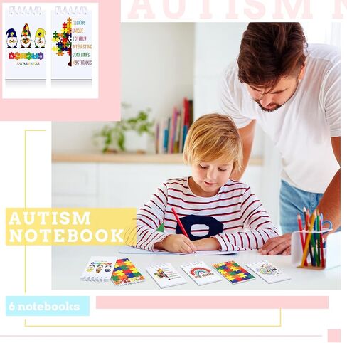 24 Pcs Autism Awareness Notepads Colorful Puzzle Pieces Mini Spiral Note Pads Journal Promote Autism Awareness Fundraiser Notebook Gifts for Autism Fundraising Autism Awareness Day in Saudi Arabia