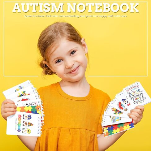 24 Pcs Autism Awareness Notepads Colorful Puzzle Pieces Mini Spiral Note Pads Journal Promote Autism Awareness Fundraiser Notebook Gifts for Autism Fundraising Autism Awareness Day in Saudi Arabia