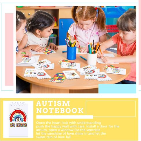 24 Pcs Autism Awareness Notepads Colorful Puzzle Pieces Mini Spiral Note Pads Journal Promote Autism Awareness Fundraiser Notebook Gifts for Autism Fundraising Autism Awareness Day in Saudi Arabia