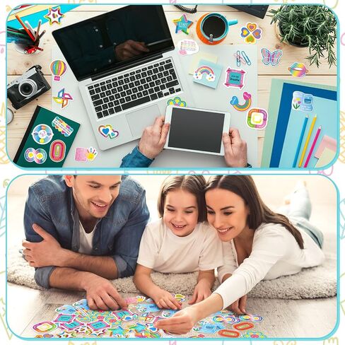 180 Pcs Anxiety Sensory Stickers Sensory Strips Mindfulness Sticker Calm Stickers Anxiety Stickers Adhesive Textured Strips Tactile Fidget Tape for Classroom Desk Adults (Cute) in Saudi Arabia