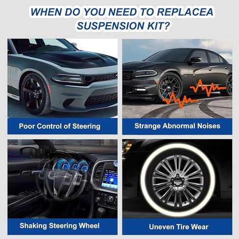 BoardRoad الجبهة السفلى ذراع التحكم الكرة المفاصل Sway Bar Link Tie Rods طقم تعليق بديل متوافق مع 2009 2010 2011 2012 2014 Nissan Maxima - 10 قطع in Kuwait