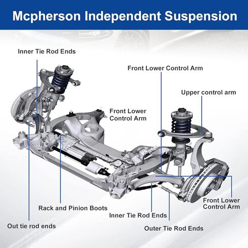 BoardRoad الجبهة السفلى ذراع التحكم الكرة المفاصل Sway Bar Link Tie Rods طقم تعليق بديل متوافق مع 2009 2010 2011 2012 2014 Nissan Maxima - 10 قطع in Kuwait