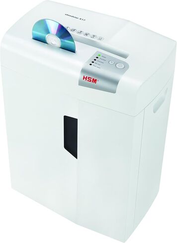 HSM Shredstar X17، ماكينة تقطيع الورق/الأقراص المضغوطة/البطاقات 17 ورقة، مستوى الأمان P-4، 6.9 جالون، أبيض in Kuwait