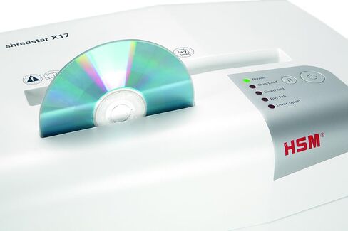 HSM Shredstar X17، ماكينة تقطيع الورق/الأقراص المضغوطة/البطاقات 17 ورقة، مستوى الأمان P-4، 6.9 جالون، أبيض in Kuwait