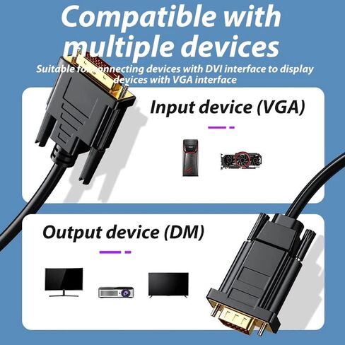 Active DVI إلى VGA، 6FT DVI 24+1 DVI-D M إلى VGA ذكر مع كابل محول محول نشط للكمبيوتر الشخصي 15 دبوس VGA DVD مراقب HDTV in Saudi Arabia