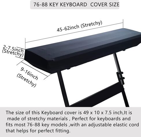 Piano Dust Cover 61-88 Keys Weighted Keyboard Small Keyboard Piano Covers Waterproof Locking Clasp Keep It From Dust and Dirt (61-76 KEYS) in Saudi Arabia