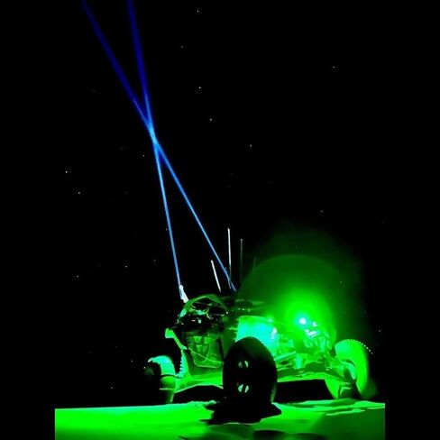 أضواء TUFF SkyTracer Spot Beam Light Pod Whip Light لحشرات الكثبان الرملية ATV UTV جنبًا إلى جنب في الهواء الطلق والزحف على الصخور والقوارب البحرية ذات 4 عجلات والشاحنات وسيارات الدفع الرباعي (مجموعة مكونة من قطعتين) 4 عدسات ملونة in Saudi Arabia