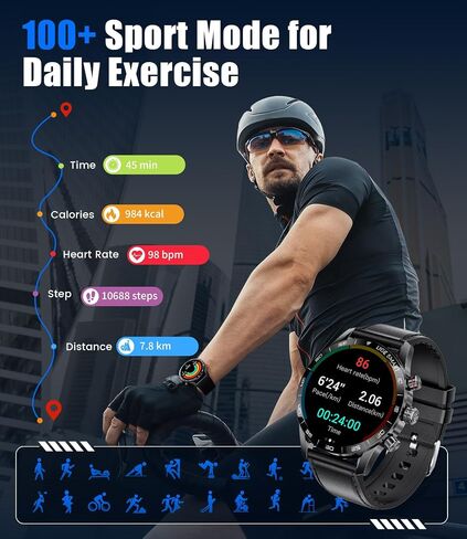 BANGWEI Smart Watches for Men Answer/Make Call for Android iOS, 1,43" AMOLED HD Touch Screen Fitness Tracker Watch with Heart Rate spO2 Sleep Monitor Step Counter IP68 Waterproof Black Smartwatch in Saudi Arabia